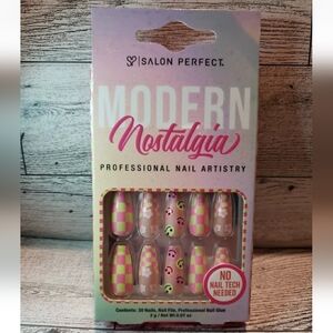 Salon Perfect Nail Artistry Floral Checkered Smile Hoco Prom Wedding